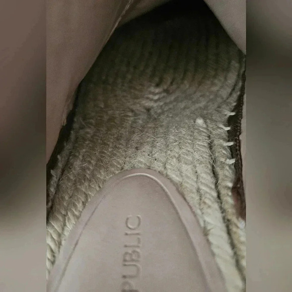 Banana Republic ESPADRILLE WEDGE MULE Suede Brown Jute basket weave Sz 6.5 US - Picture 8 of 14